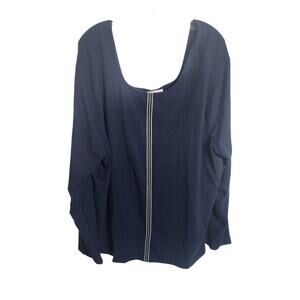 Lacey Chabert Collection Stretchy Top, 3X, NWT, Dark Blue